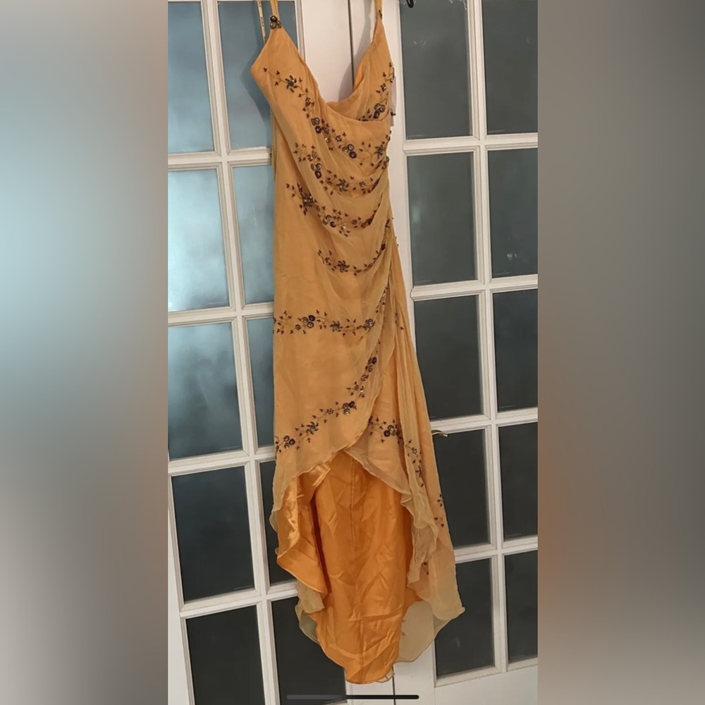 SCALA Peach High Low sequin dress, size XL, NWT
